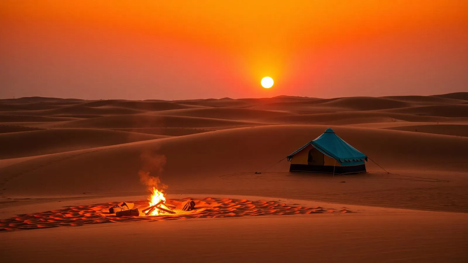 Caravan journey in Rajasthan, India — Golden dunes